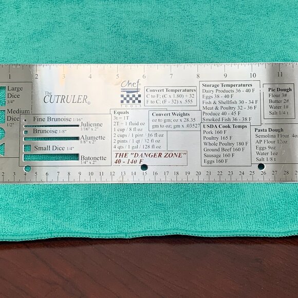 CHEF TOOLS The CutRuler Profesional Chef Tool Measuring Conversion Kitchen Ruler - Picture 3 of 11